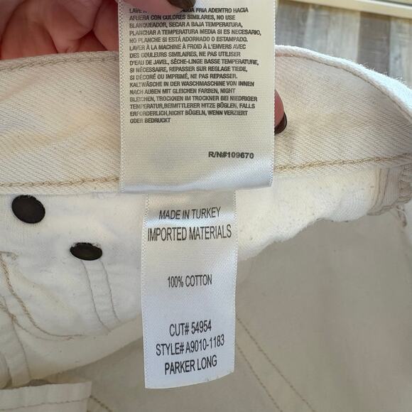 AGOLDE Parker Long Shorts in Pannacotta White Denim Size 24 - Picture 6 of 6